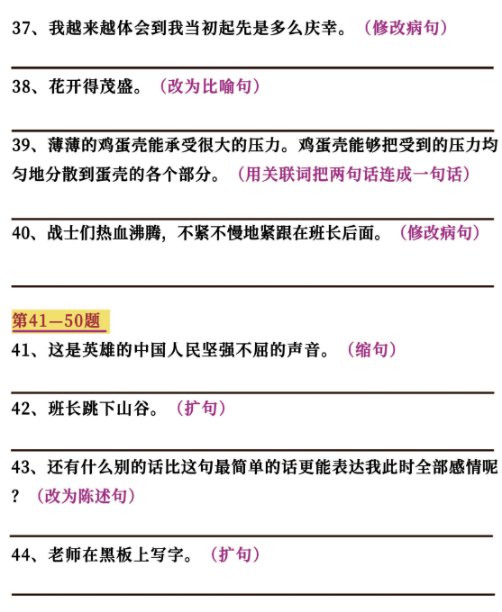 小学语文字词句练习