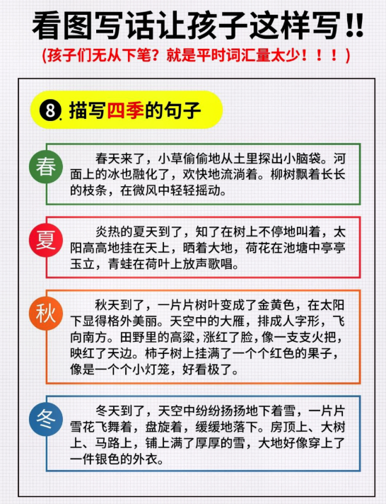 一年级下看图写话词汇量汇总